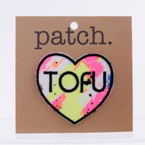 Upcycled Fabric Patch Tofu Heart