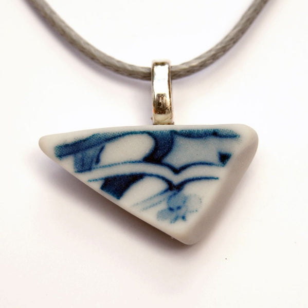Vintage Blue Willow Upcycled Ceramic Pendant