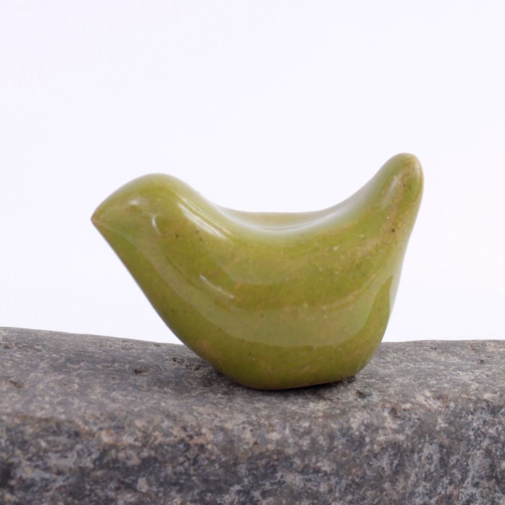 Itty Bitty Chartreuse Porcelain Bird