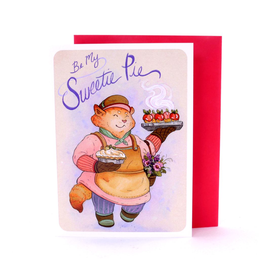 Sweetie Pie Greeting Card with Cat