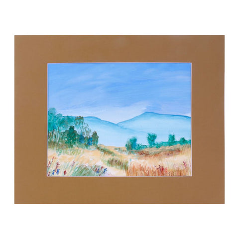 Original Watercolor Blue Mountains