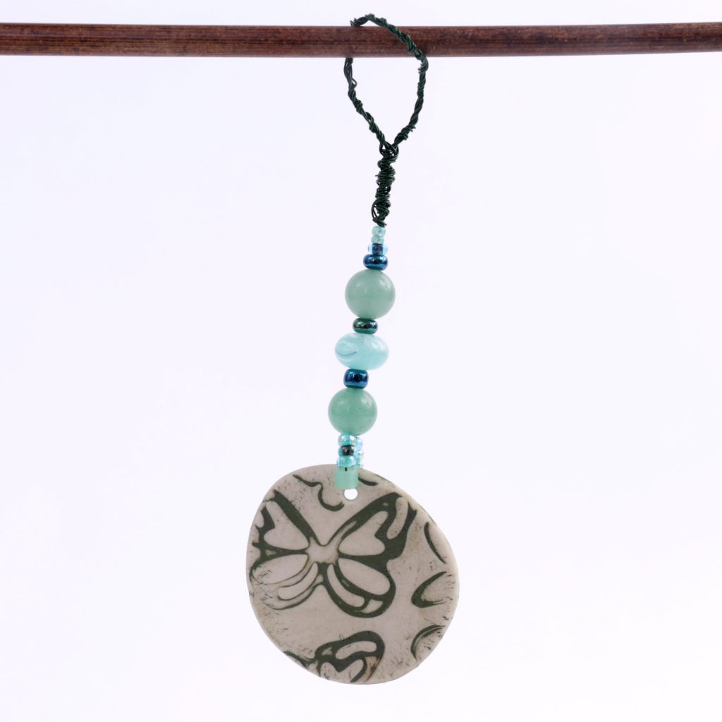 Green Porcelain Butterfly Goddess Bauble Hanging