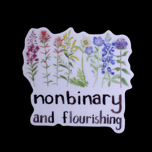 Nonbinary and Flourishing Sticker