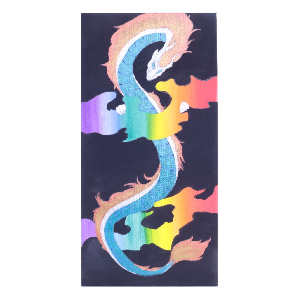 Metal Dragon & Rainbow River Painting