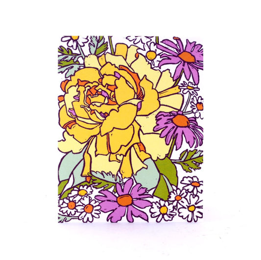 Botanical Yellow Rose Blank Note Card