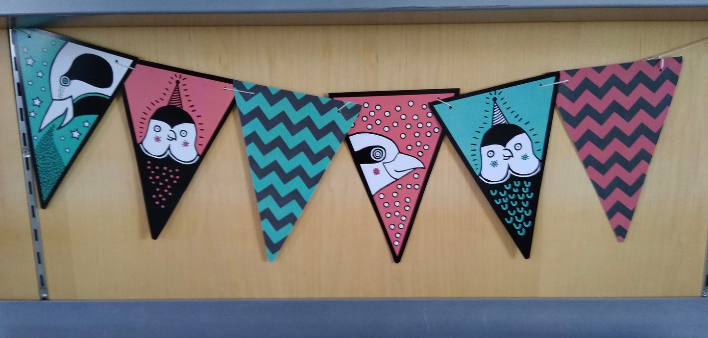 Teal Birthday Bird Bunting