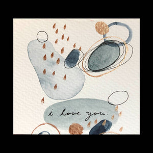 Watercolor Card - I love you