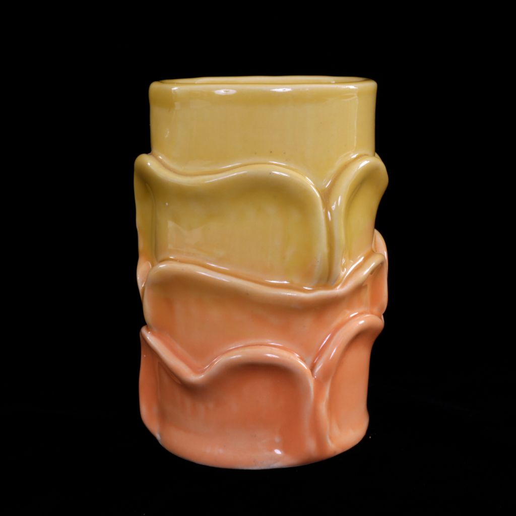 Ceramic Petal Vase - Orange & Yellow