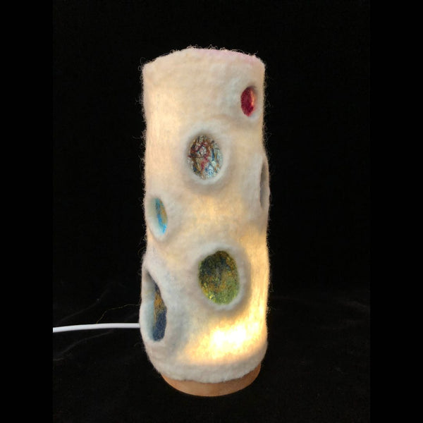 Colorful Craters 01 Felted Wool Lamp
