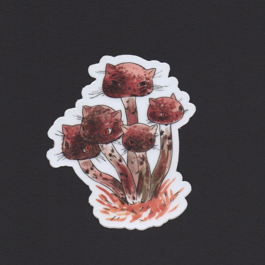 Meowshroom Sticker Little Brown Mushrooms