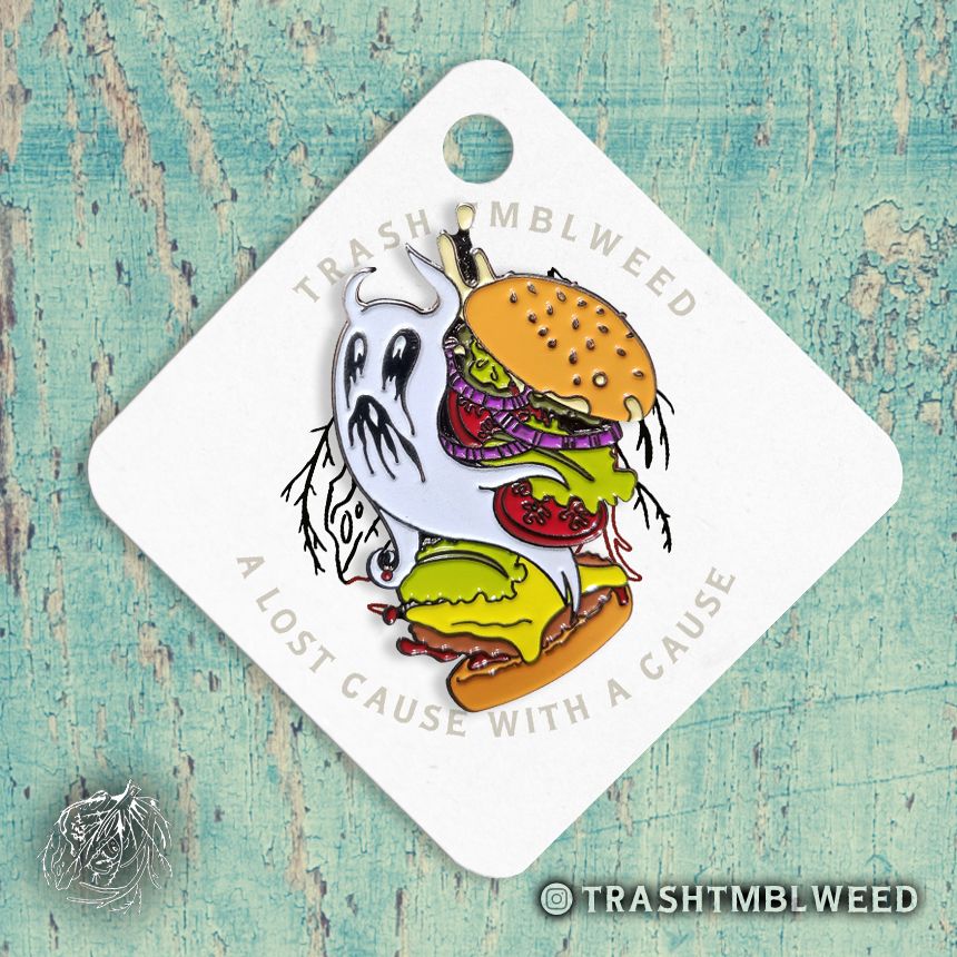 Ghost Burger Enamel Pin