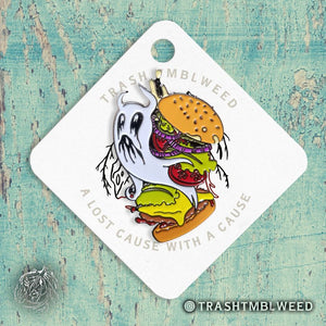 Ghost Burger Enamel Pin