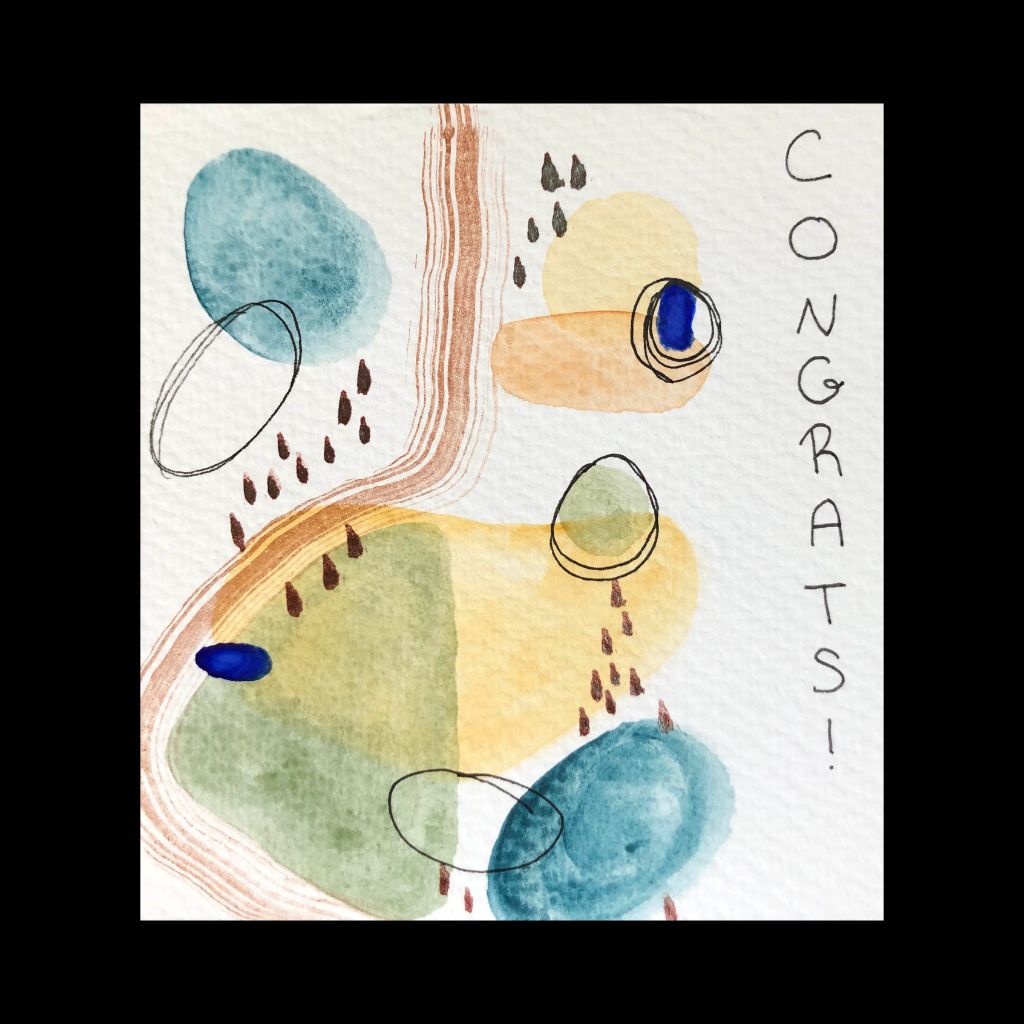 Watercolor Card - Congrats!