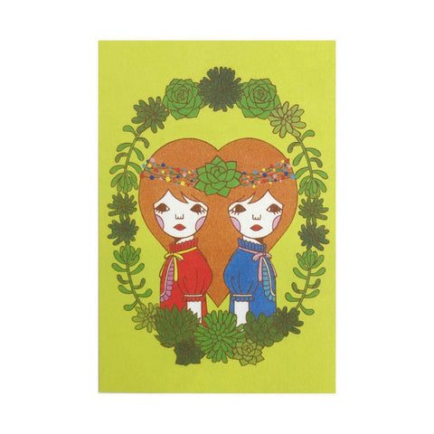 Succulent Twins Postcard