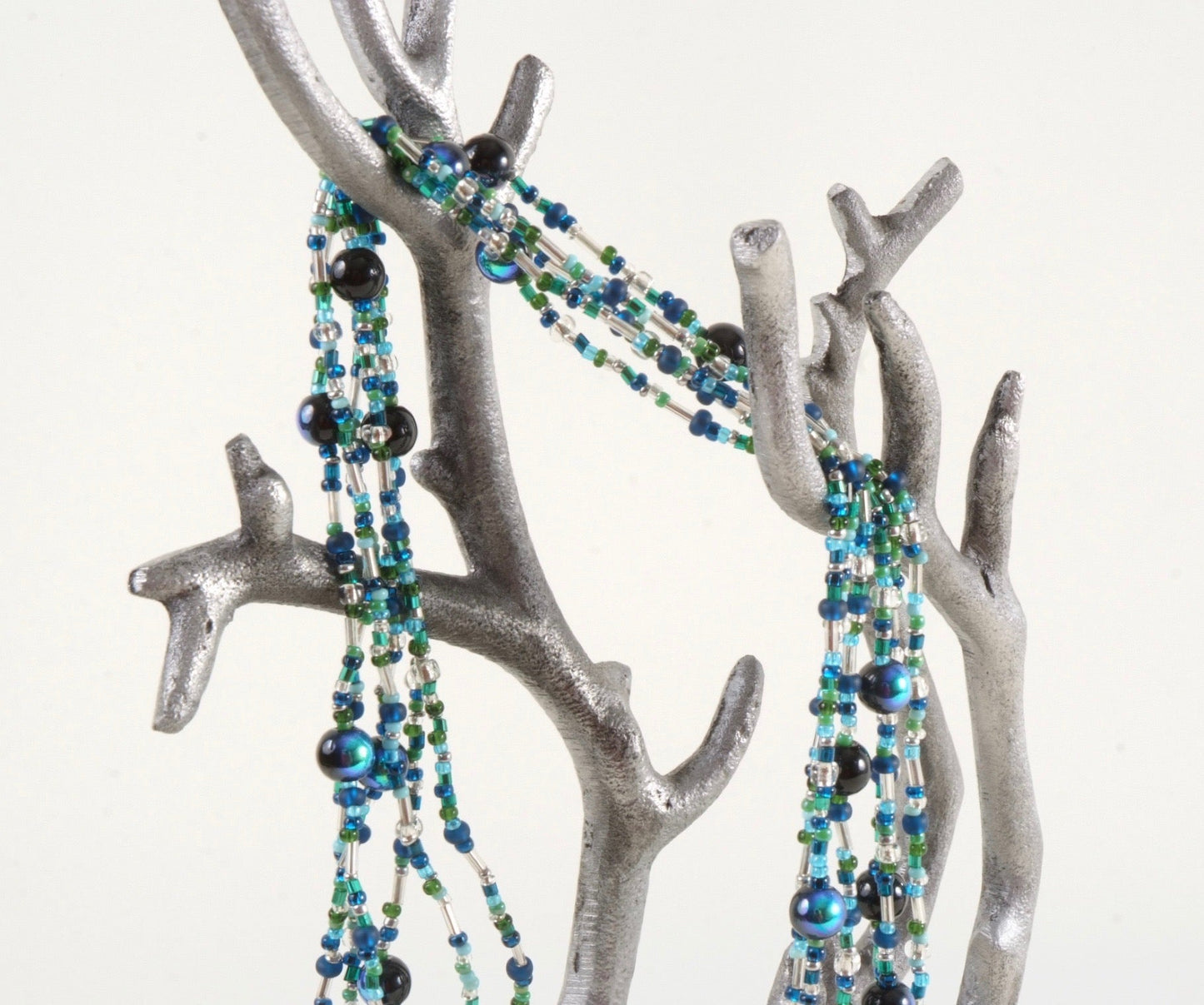 Blue Multi Strand Beaded Necklace