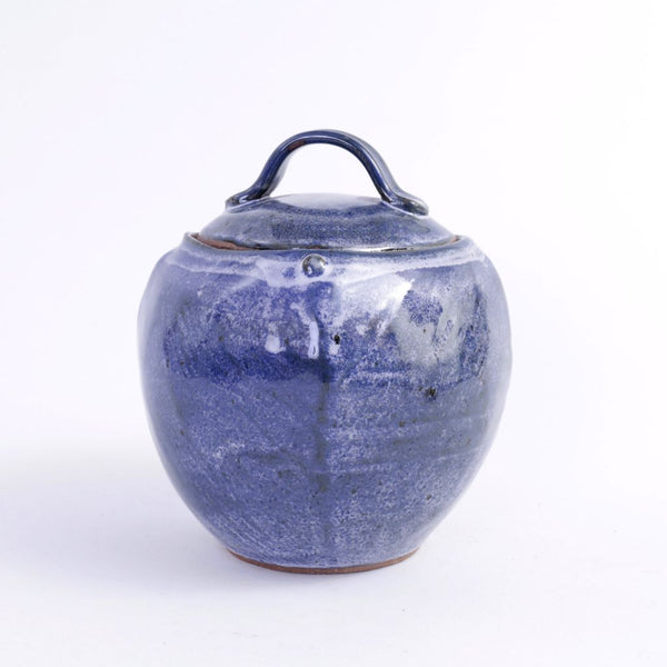 Blue Lidded Pottery Jar