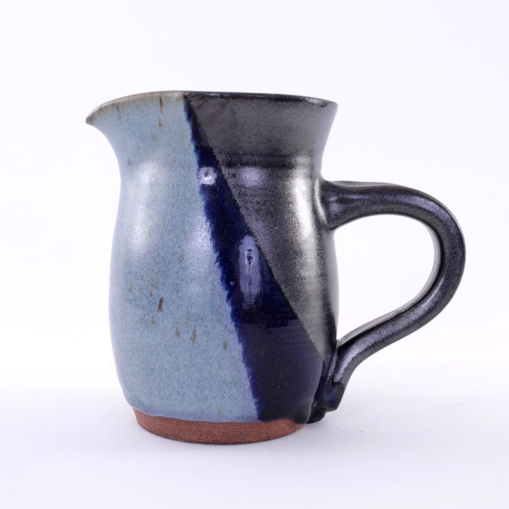 Handcrafted Large Ceramic Pitcher in Blue Tones