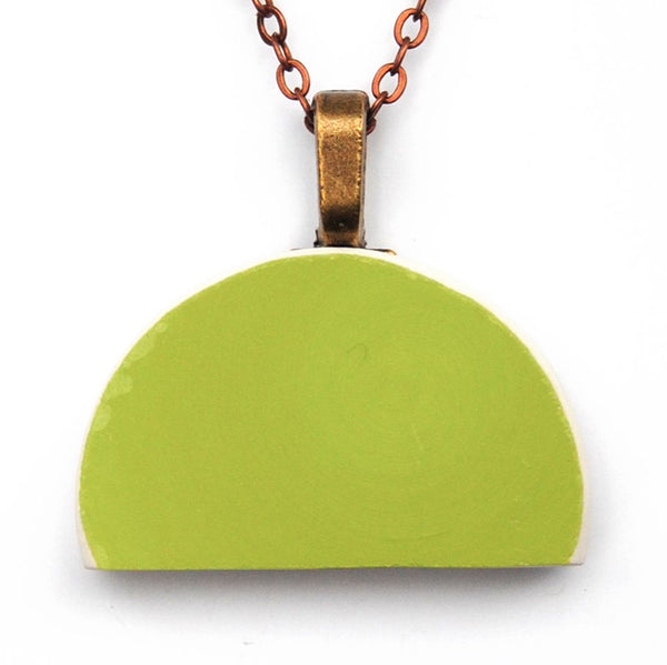 Lime Green Upcycled Ceramic Necklace