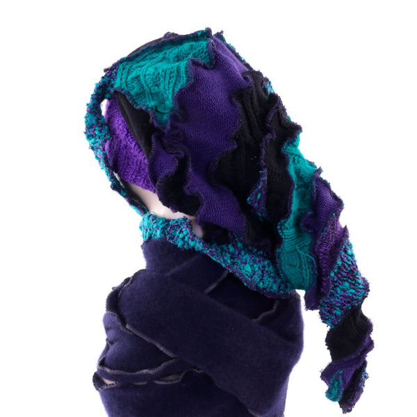 Twisted Witch Hat - Green & Purple