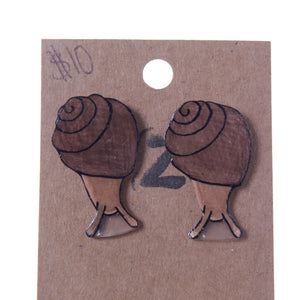 Brown Snail Earrings