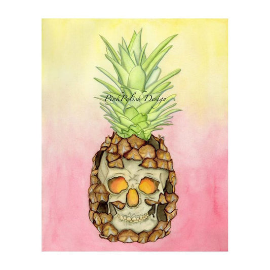 Jack-O-Pineapple - 11" x 14" Art Print with Skull