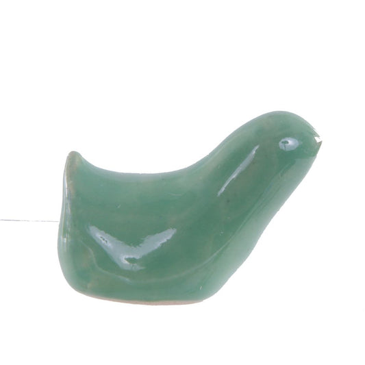 Mini Jelly Bean Bird - Green Porcelain