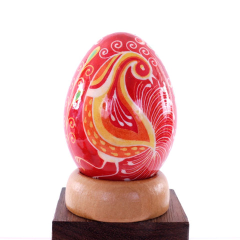 Pysanky Spirit Egg - Red with Bird