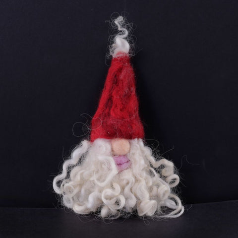 Santa Gnome - Needle Felted Ornament