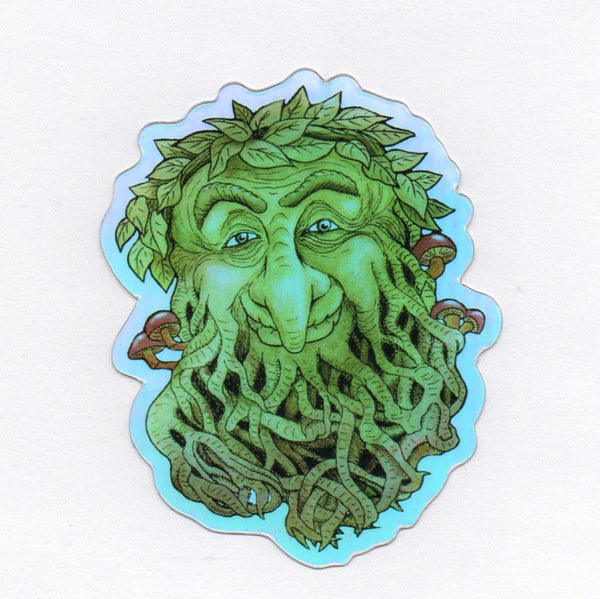 Holographic Green Man Sticker