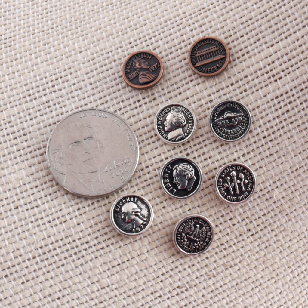 Small Coin Stud Earrings - Nickels
