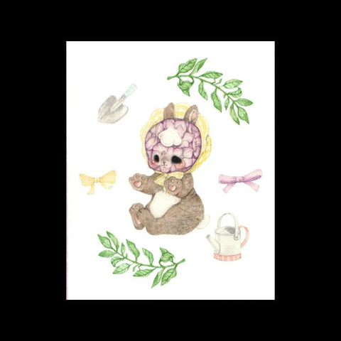 Hydrangea Bunny Note Card
