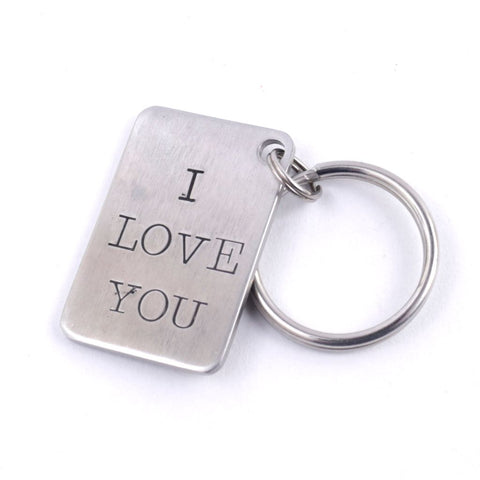 I LOVE YOU Stainless Steel Key Fob