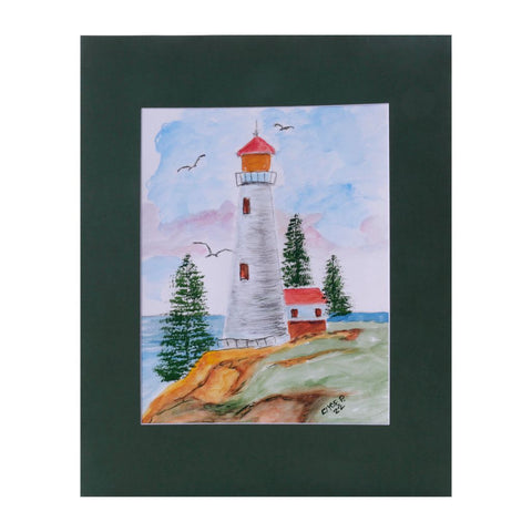 Original Watercolor Lighthouse on Cliff