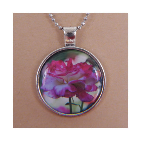 Pink & White Rose Necklace