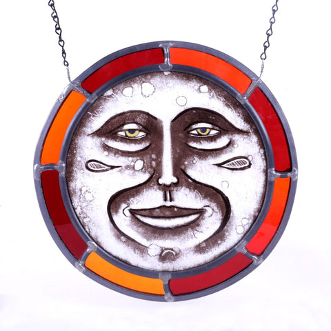 Sun Face - Stained Glass Window Hanging
