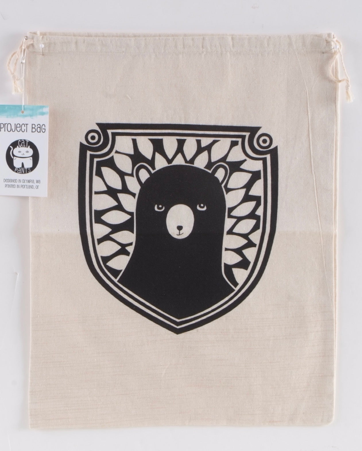 Bear Linen Project Bag