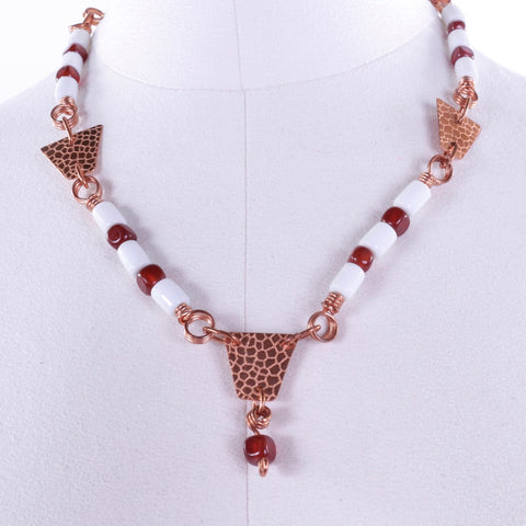 Beaded Twisted Wire Copper Necklace