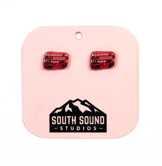 Double Decker Bus Stud Earrings