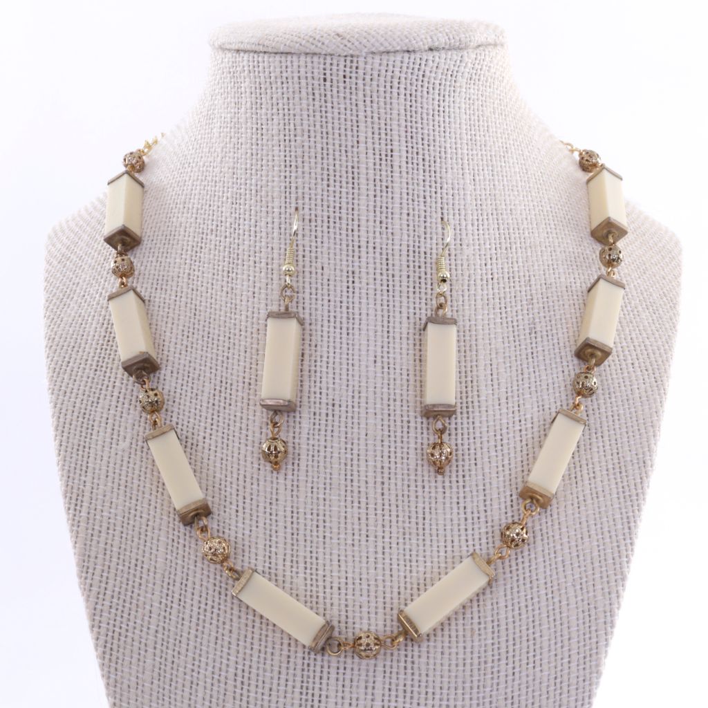 Beaded Necklace and Earring Set