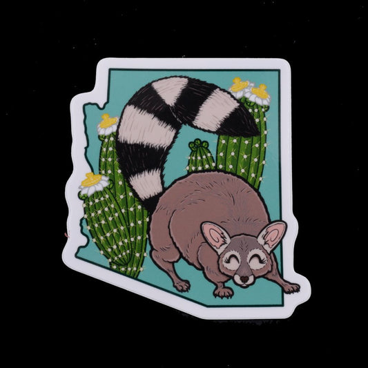 Arizona State Ring-tailed Cat and Saguaro Sticker