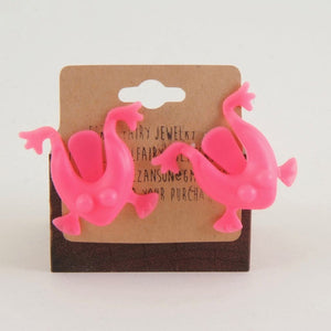 Hot Pink Frog Earrings