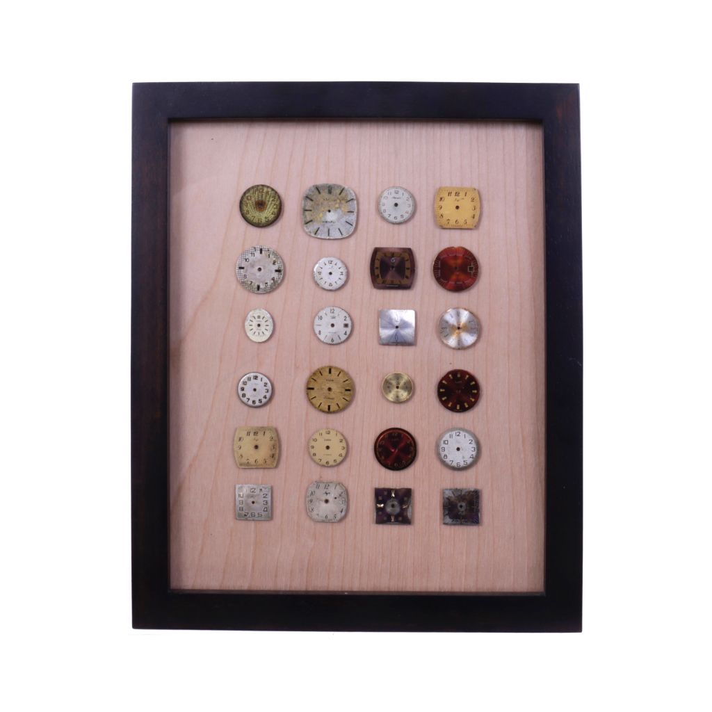 Vintage Soviet Watch Dials in Resin - Framed Assemblage Wall Art