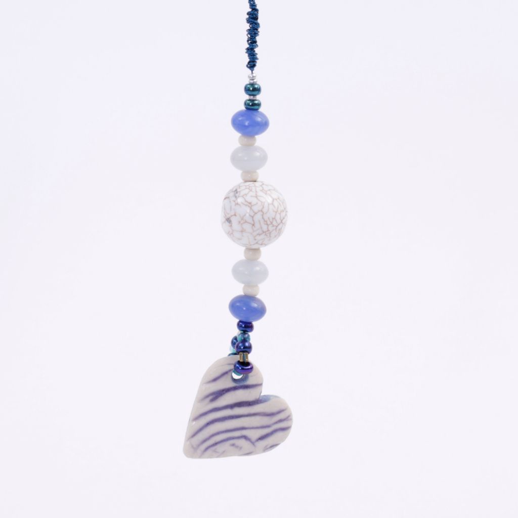 Blue Heart Porcelain Goddess Bauble Hanging