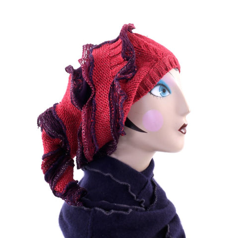 Twisted Witch Hat - Red & Plum