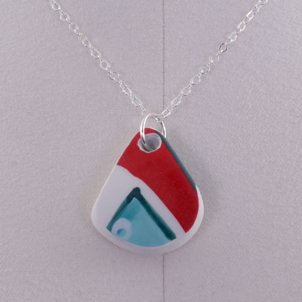 Upcycled Ceramic Pendant Necklace