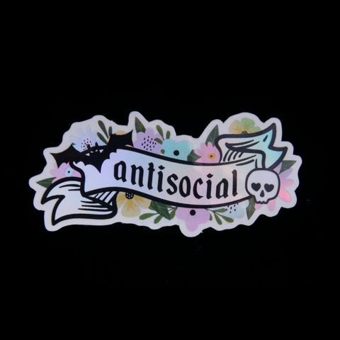 Antisocial Holographic Sticker