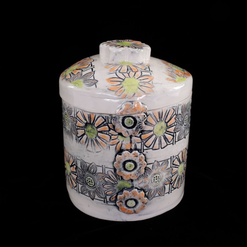 Ceramic Floral Cookie Jar