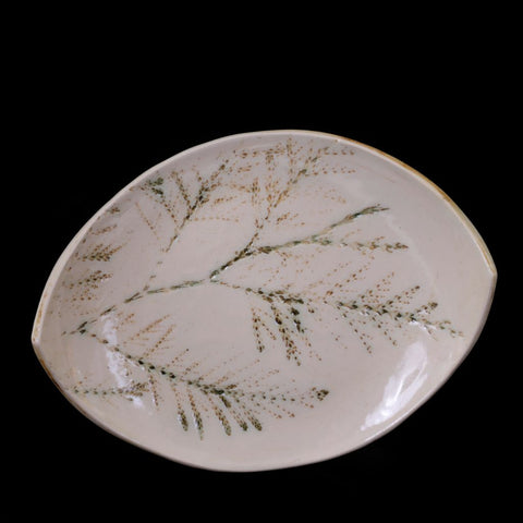 Oval Leaf Shaped Plate with PNW Branch Design