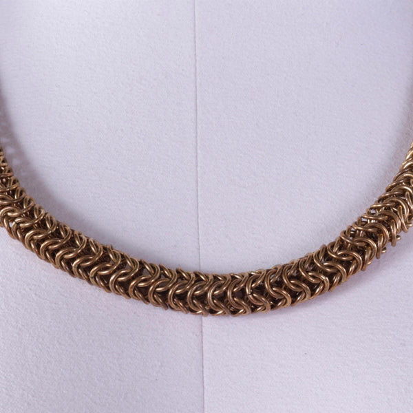 Turkish Round Weave Brass Wire Necklace