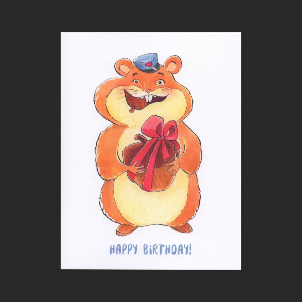 Hamster Birthday Card